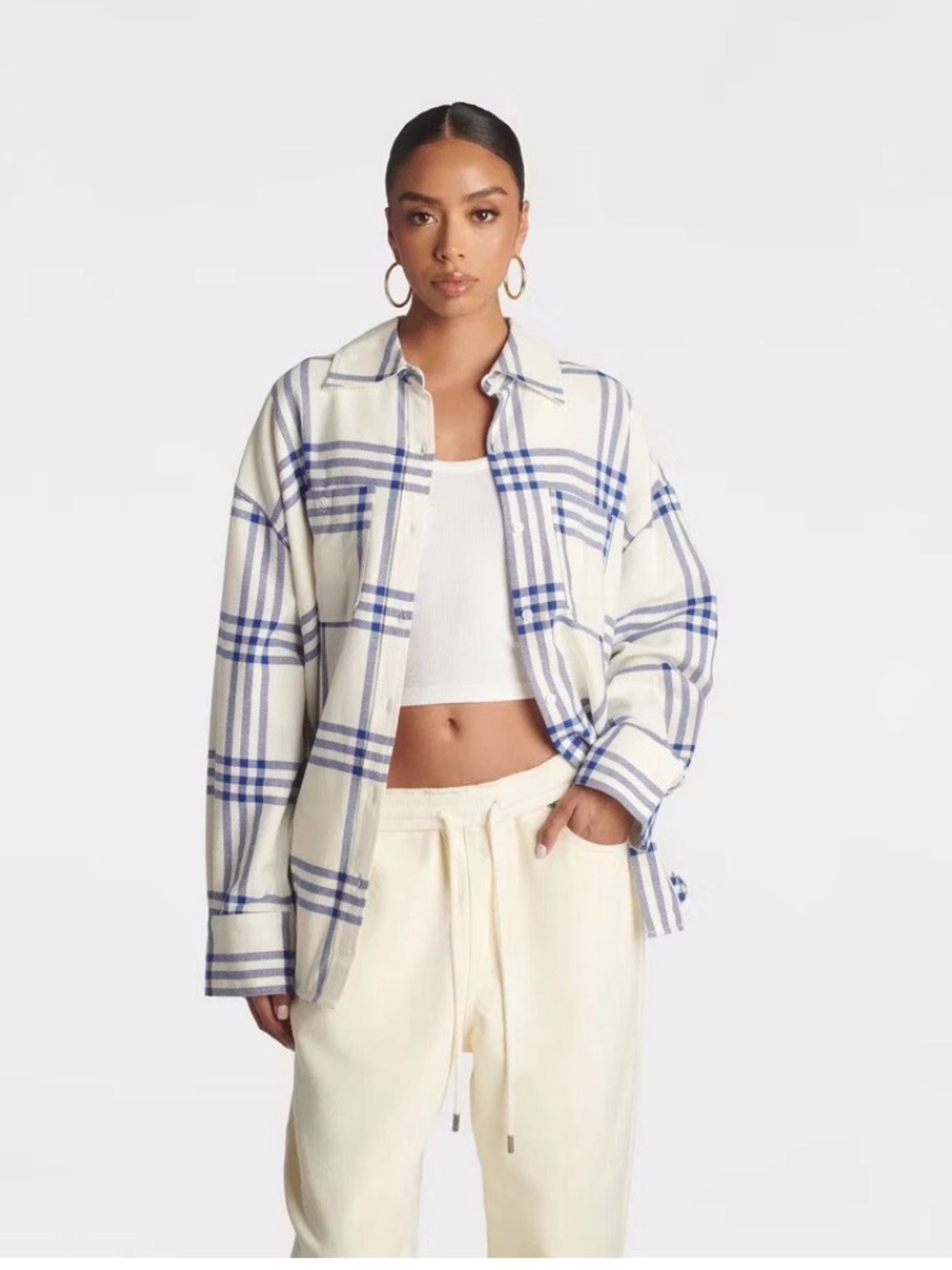 KBB by Kahlana The Ex-Boyfriend  - Women's Shirt Blue Plaid Small